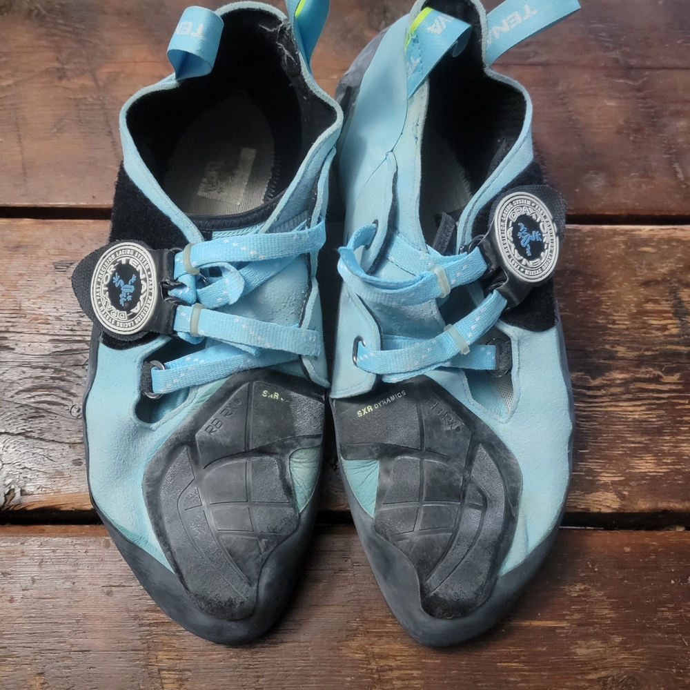 Blue and Black Tenaya Climbing Shoes
